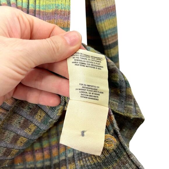 Anthropologie Moth Sydney wool blend Turtleneck sweater Size M in Grey Motif - Picture 9 of 10